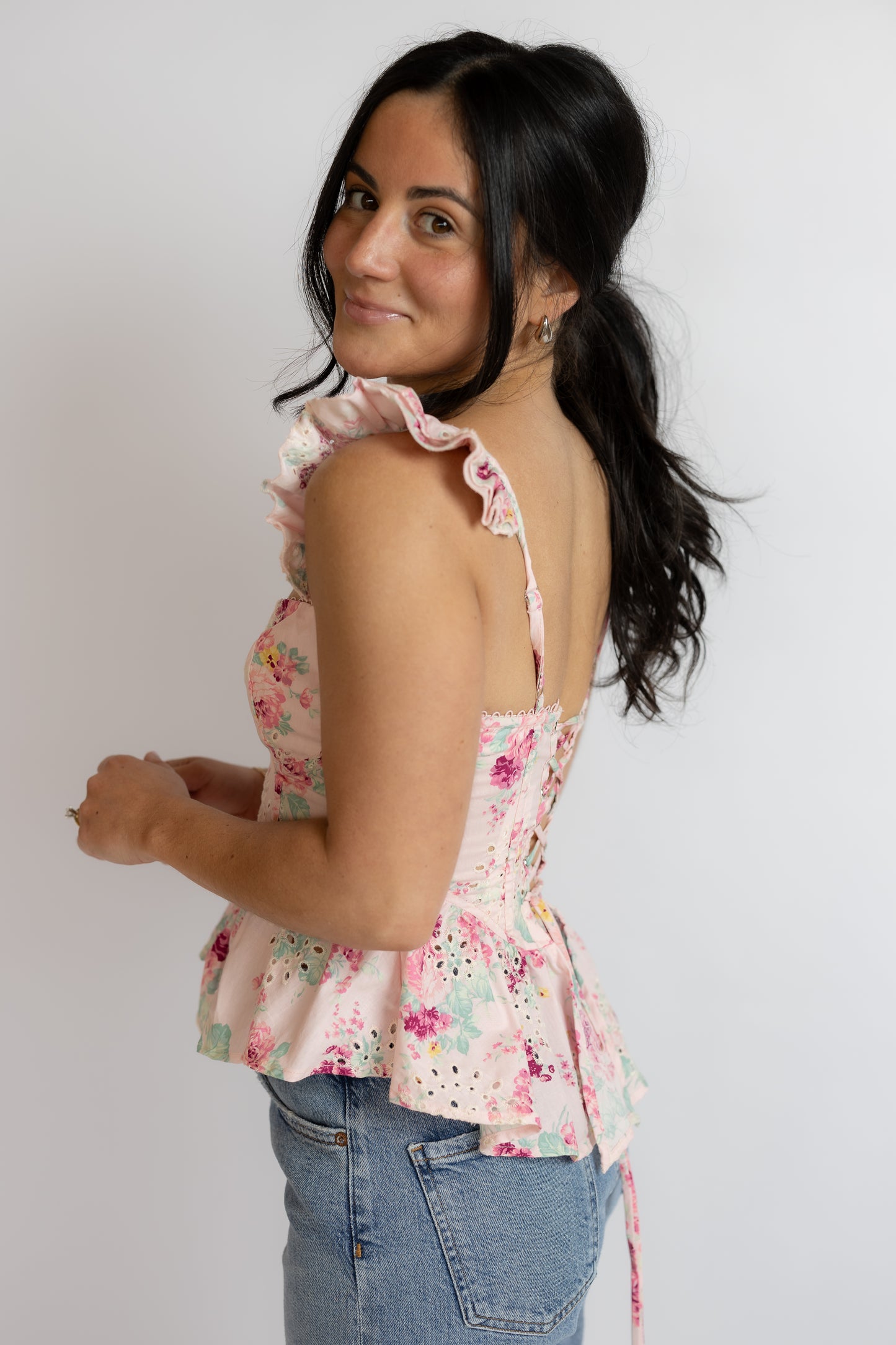 Baylin Top Pink Floral