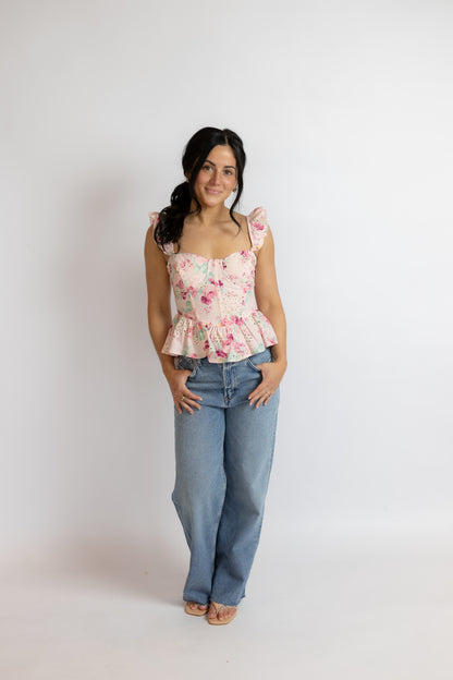 Baylin Top Pink Floral