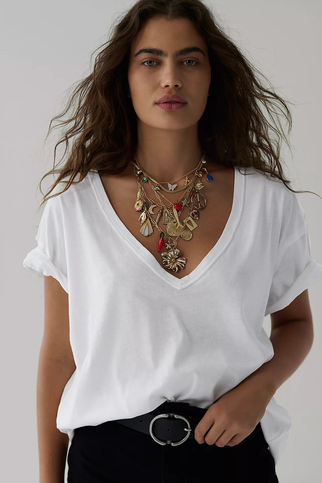 Nina Tee V-Neck Ivory