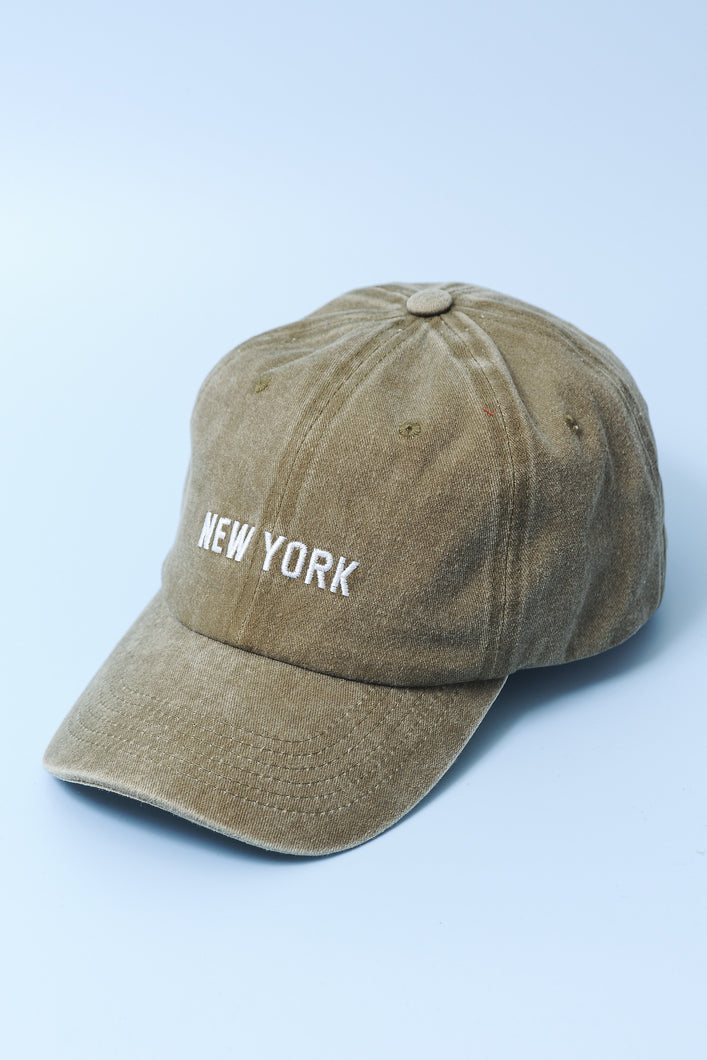 New York Hat Washed Olive