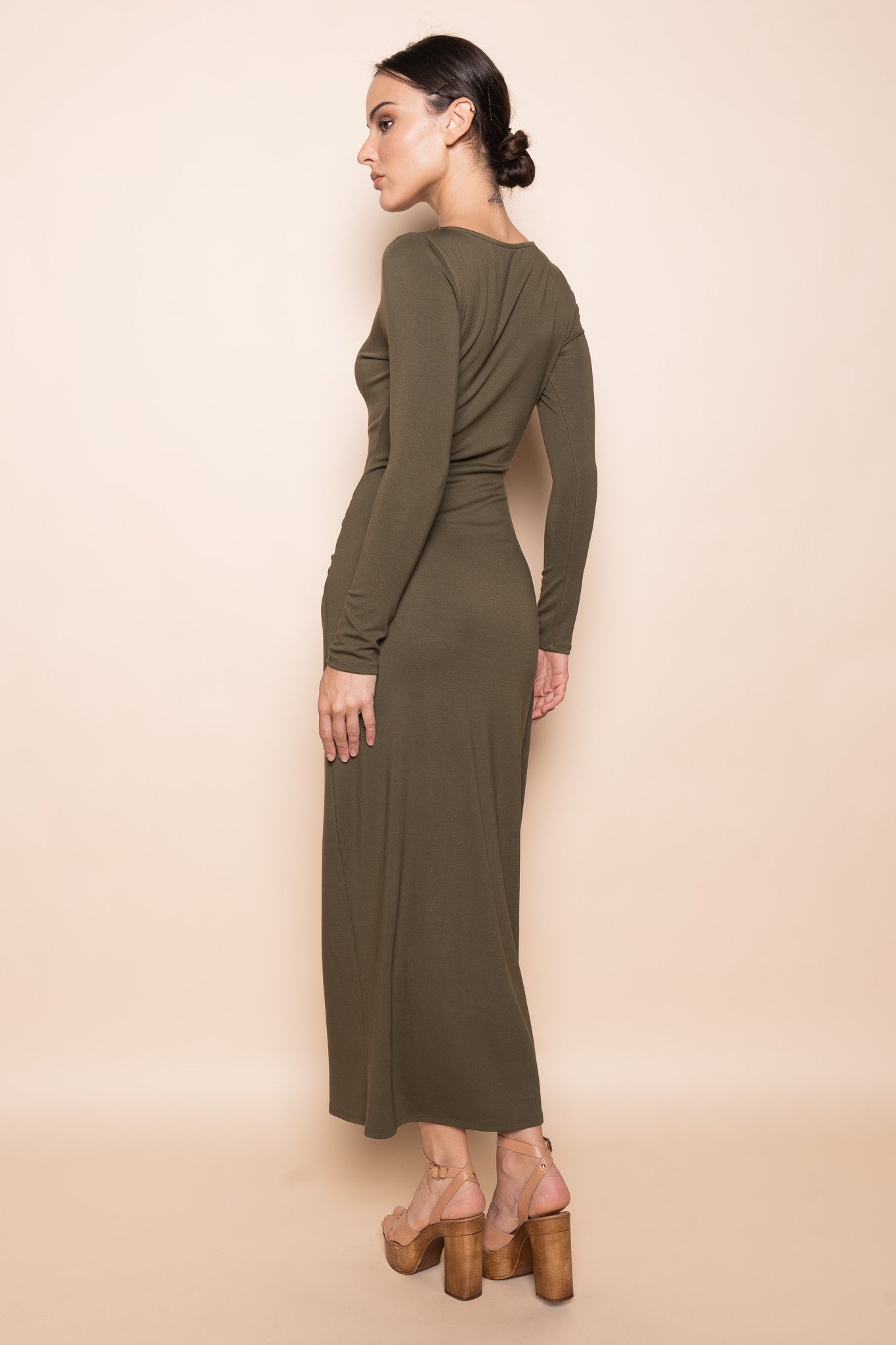 Sculpted Buckle Maxi Dress