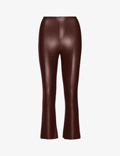 Load image into Gallery viewer, Faux Leather Crop Flare Oxblood