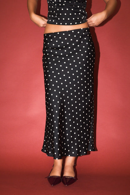 Starlet Dot Satin Skirt