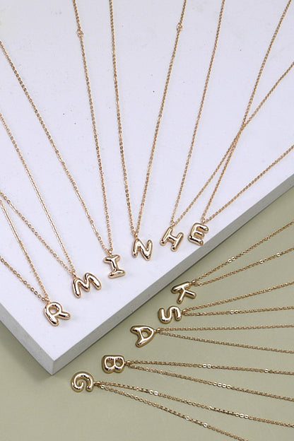 Puffy Letter Pendant Necklace