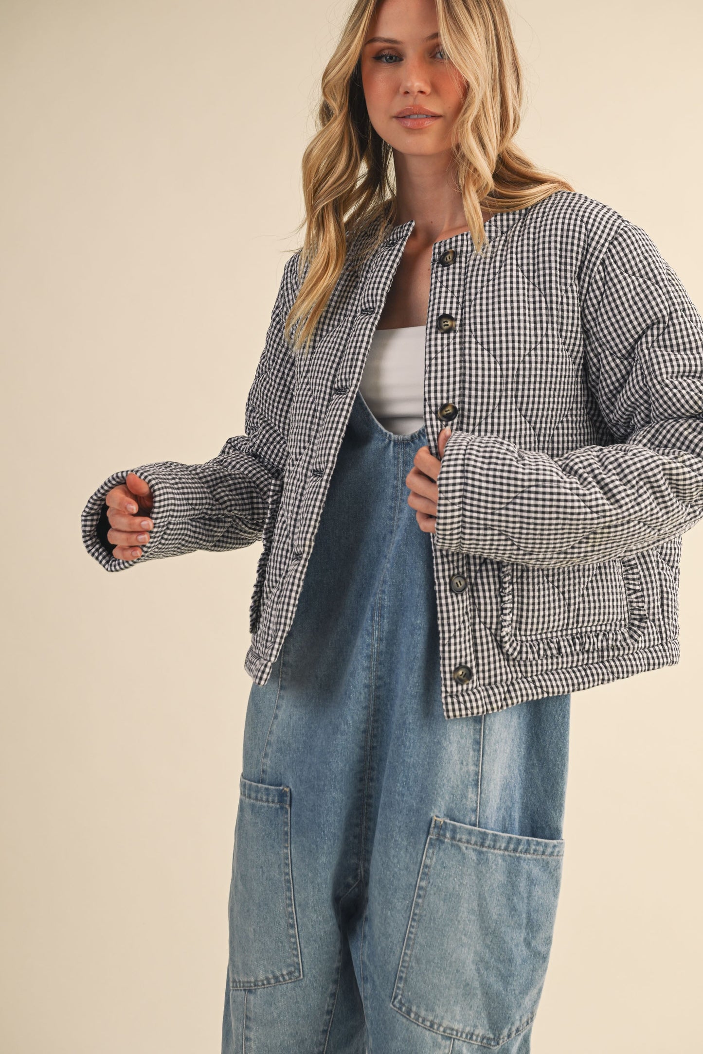 Harbor Plaid Padded Jacket