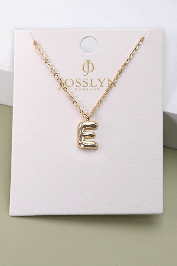 Puffy Letter Pendant Necklace
