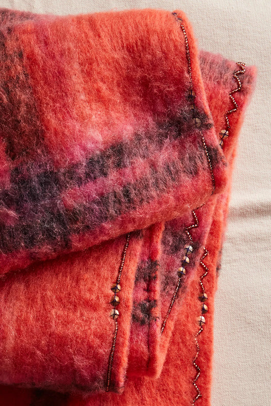 Highland Plaid Skinny Scarf Pink Combo