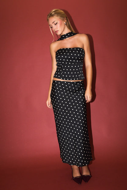 Starlet Dot Satin Skirt