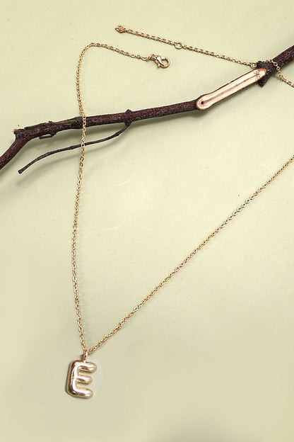 Puffy Letter Pendant Necklace
