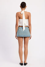 Load image into Gallery viewer, Flirt Alert Pleated Denim Skirt