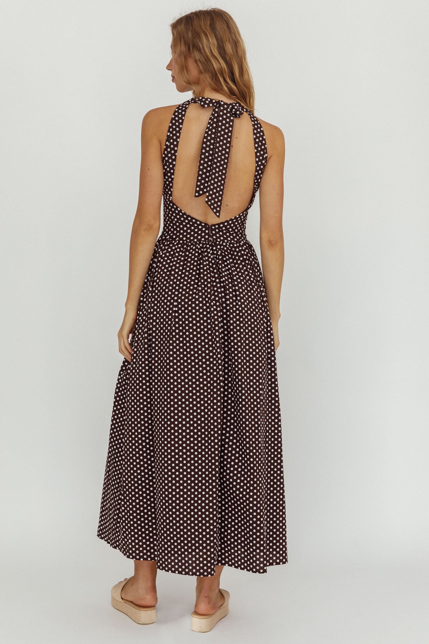 Midnight Dot Halter Dress