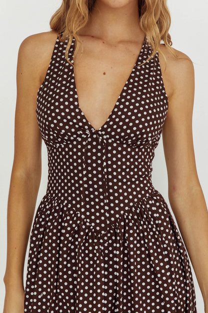 Midnight Dot Halter Dress