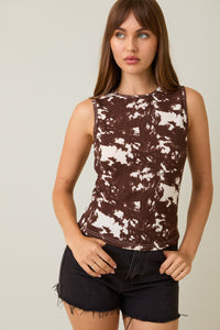 Mocha Moves Printed Tank