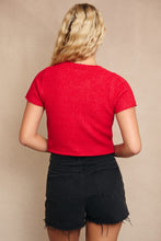 Load image into Gallery viewer, City Lights Cropped Sweater Red