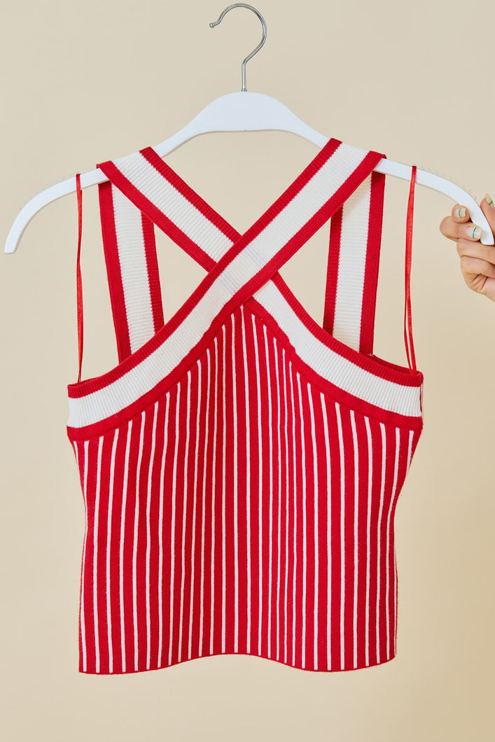 Around & Around Halter Sweater Top
