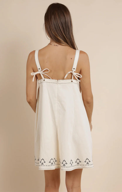 Retro Roam Embroidered Mini Dress