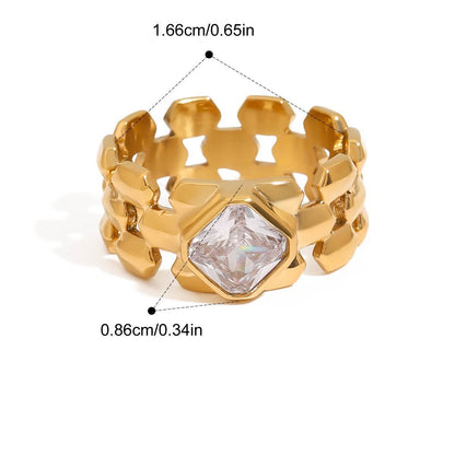 Opulent Era Geometric Ring