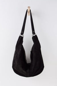 Roma Suede Tote Bag Black