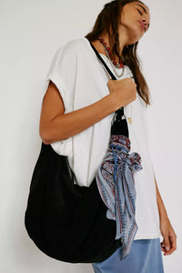 Roma Suede Tote Bag Black