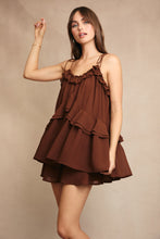 Load image into Gallery viewer, Mocha Ruffle Flare Romper
