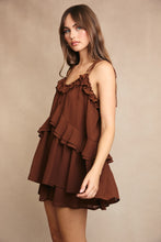 Load image into Gallery viewer, Mocha Ruffle Flare Romper