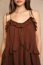 Load image into Gallery viewer, Mocha Ruffle Flare Romper
