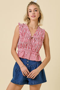 Same Time Gingham Top
