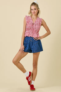 Same Time Gingham Top