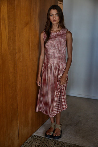 Sayler Gingham Smocked Dress