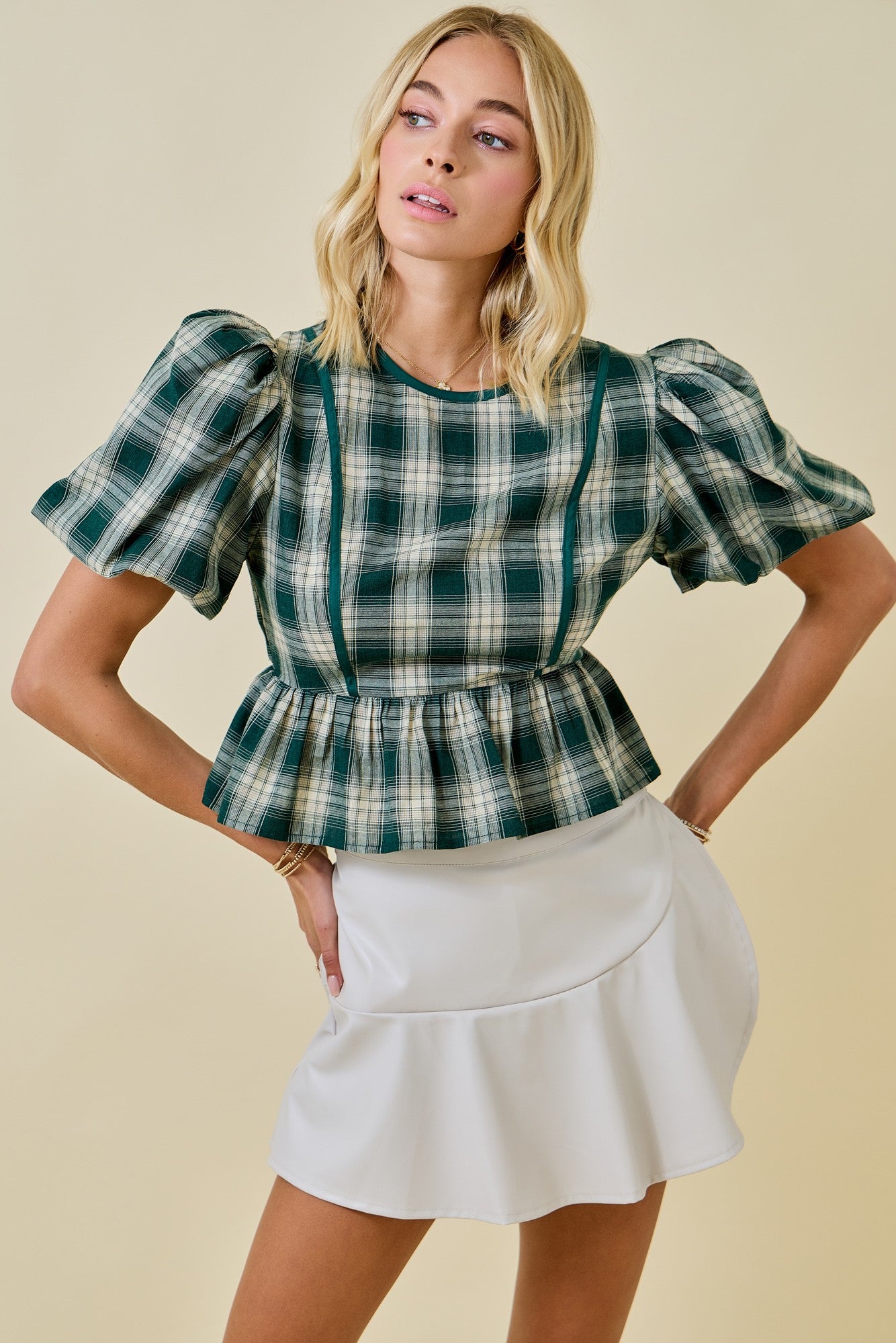 The Scene Plaid Blouse