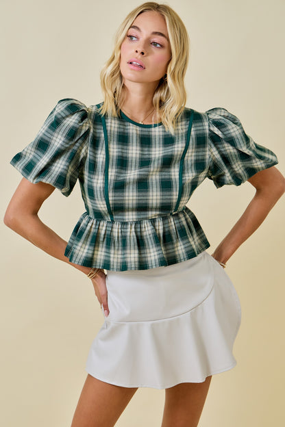 The Scene Plaid Blouse