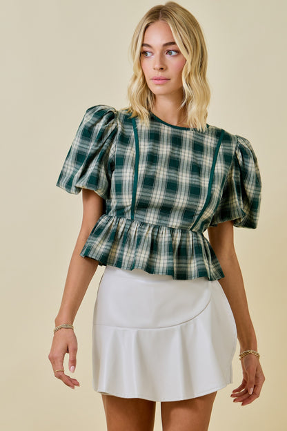 The Scene Plaid Blouse