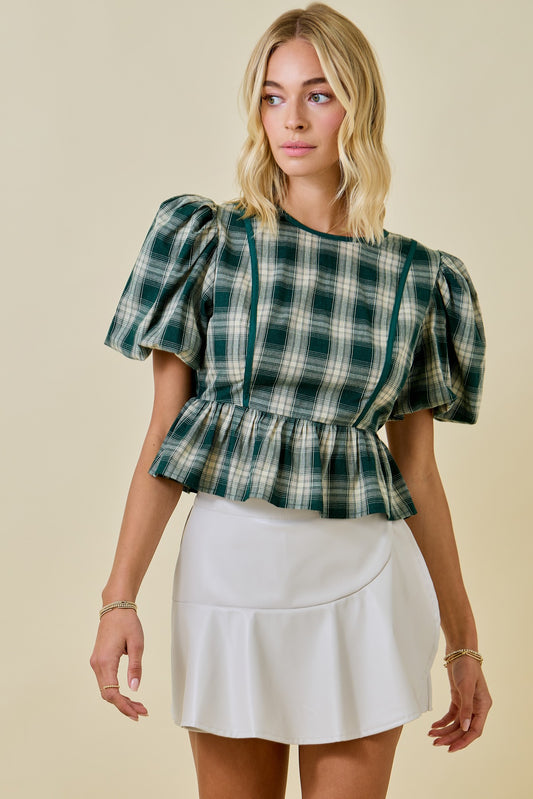 The Scene Plaid Blouse