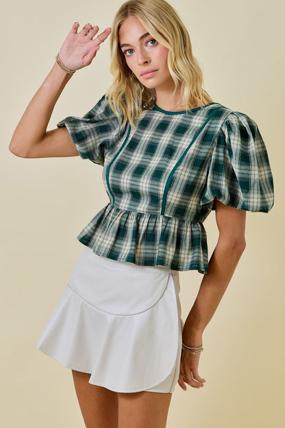 The Scene Plaid Blouse