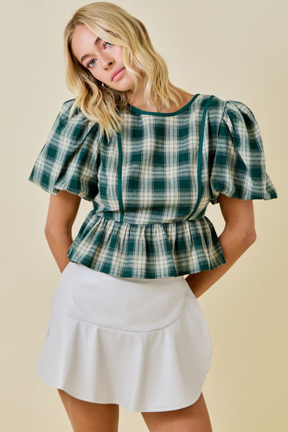 The Scene Plaid Blouse