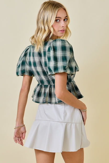 The Scene Plaid Blouse