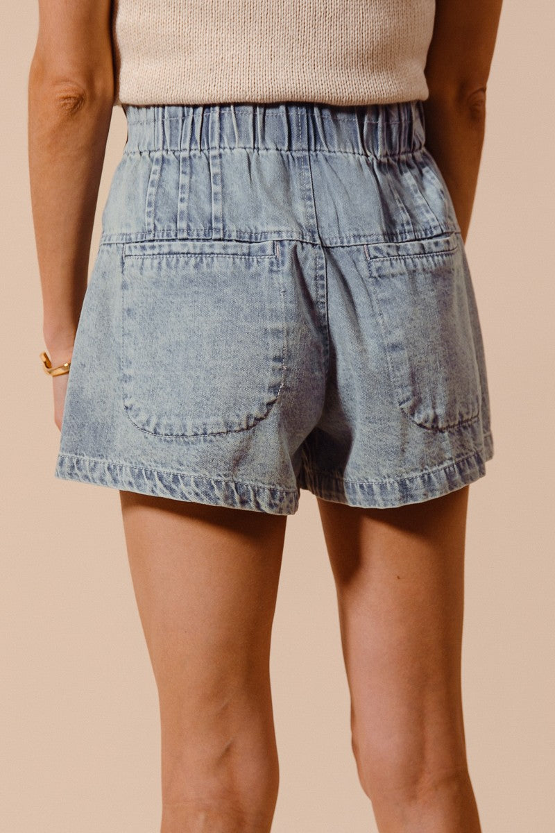 Shelbi Flared Denim Shorts