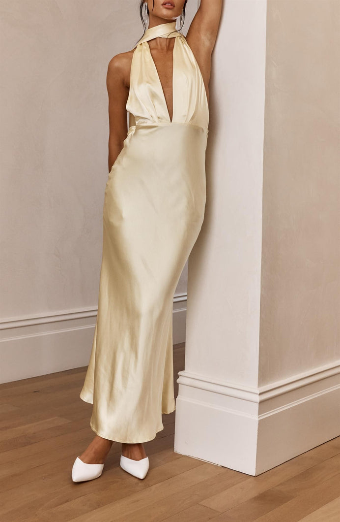 Smooth Lines Halterneck Maxi