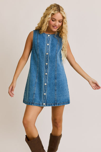 Spitting Image Button Down Denim Dress