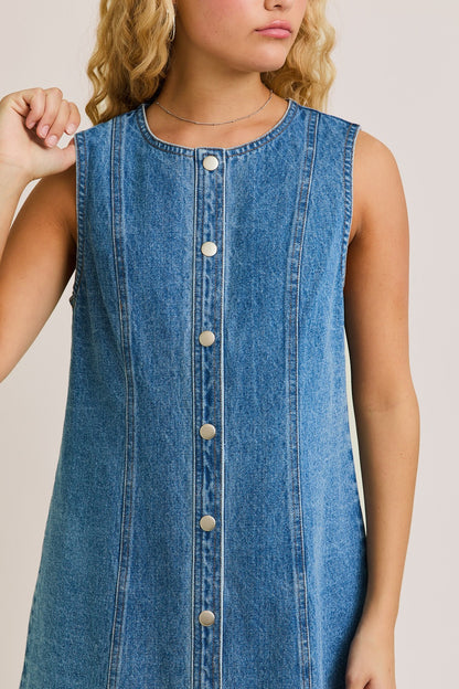 Spitting Image Button Down Denim Dress
