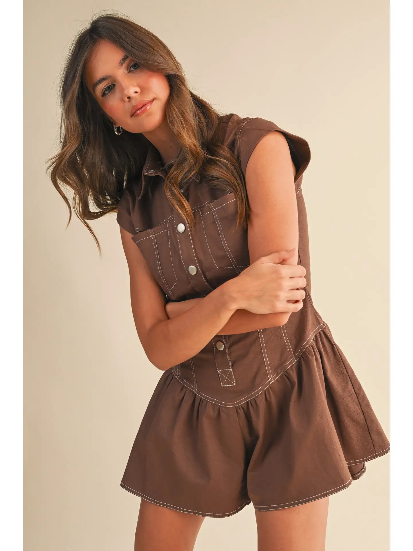 Saddle Crest Flared Romper