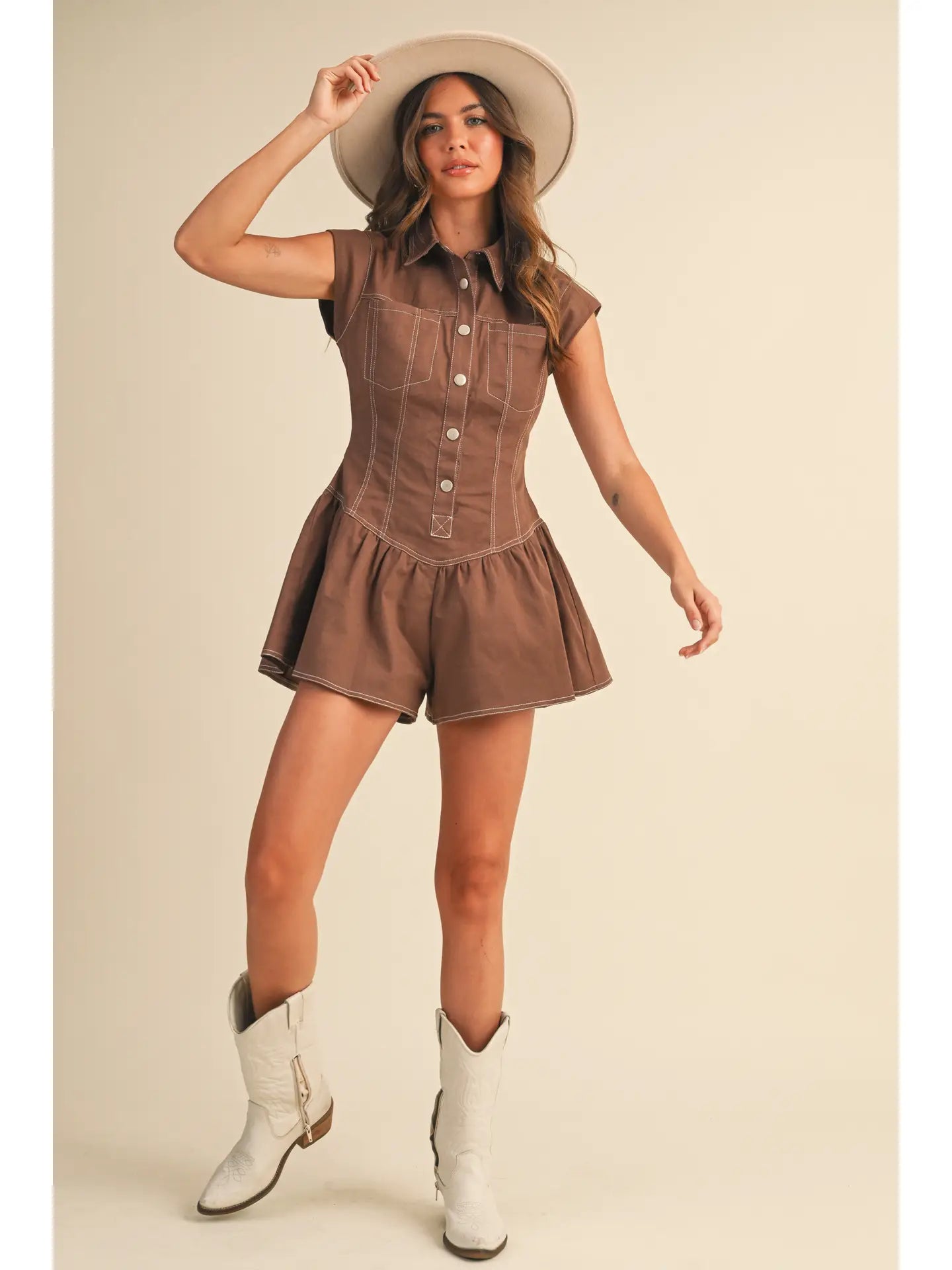 Saddle Crest Flared Romper