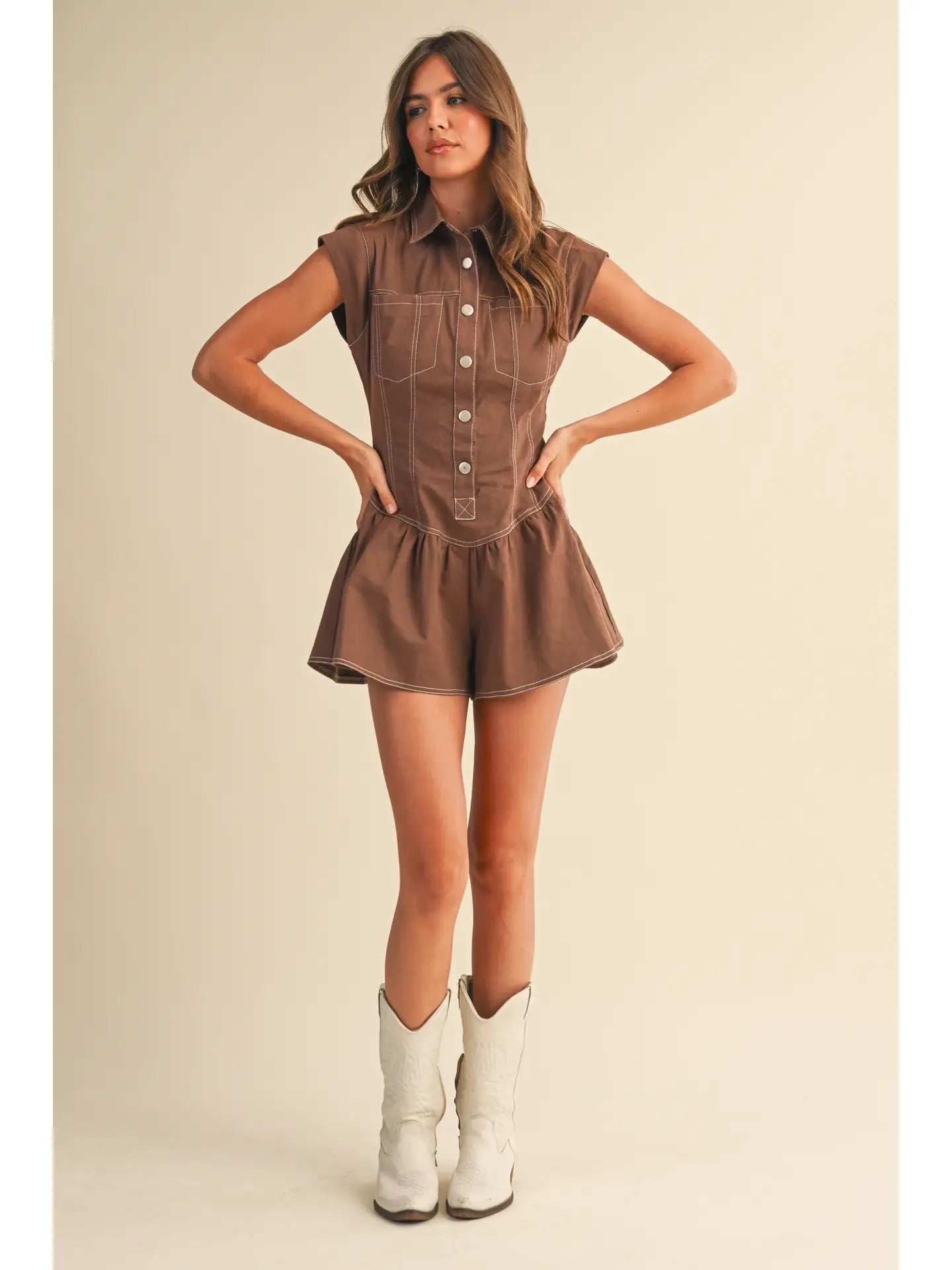 Saddle Crest Flared Romper