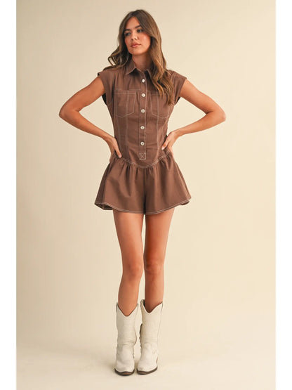 Saddle Crest Flared Romper