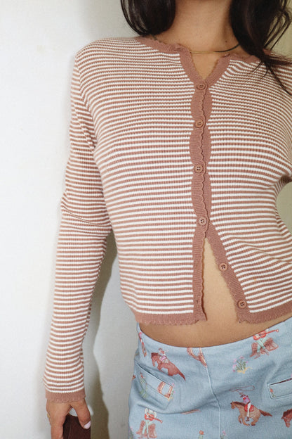 Cocoa Stripe Cardigan