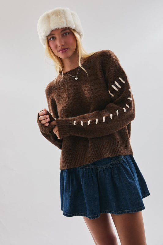 Chestnut Stitch Knit Sweater