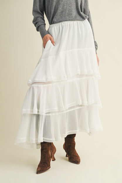 There It Was Ruffled Skirt