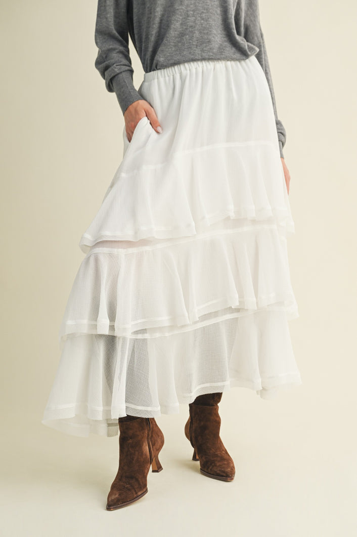 There It Was Ruffled Skirt
