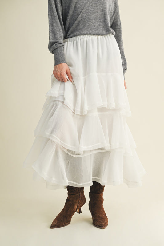 There It Was Ruffled Skirt