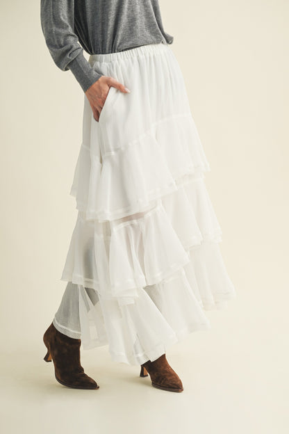 There It Was Ruffled Skirt